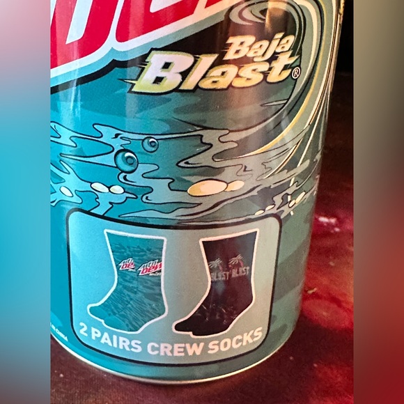 Mountain Dew Baja Blast® Crew Socks Can 2-Pack - Picture 2 of 5